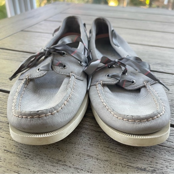 Sperry Top Sider Ribbon Lace Gray Boat Shoes Womens Size 8 - Picture 4 of 8